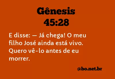 Gênesis 45:28 NTLH