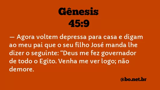 Gênesis 45:9 NTLH