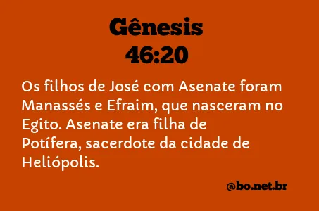 Gênesis 46:20 NTLH