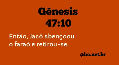 GÊNESIS 47:10 NVI NOVA VERSÃO INTERNACIONAL