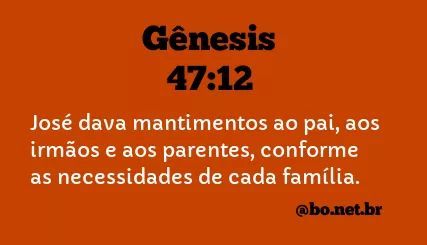 Gênesis 47:12 NTLH