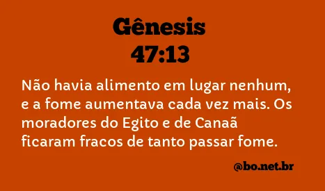 Gênesis 47:13 NTLH