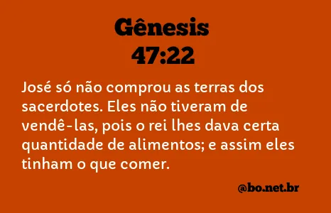 Gênesis 47:22 NTLH