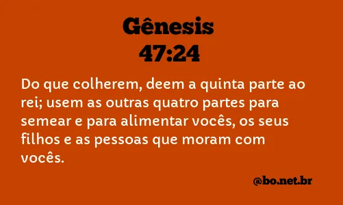 Gênesis 47:24 NTLH