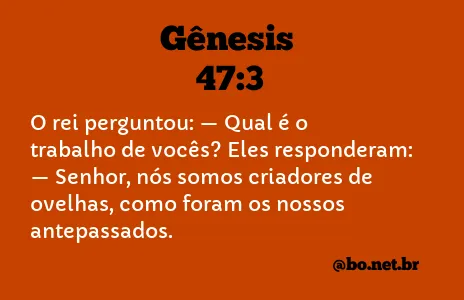 Gênesis 47:3 NTLH