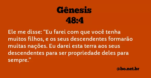 Gênesis 48:4 NTLH