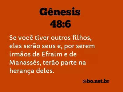 Gênesis 48:6 NTLH