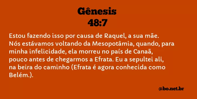 Gênesis 48:7 NTLH