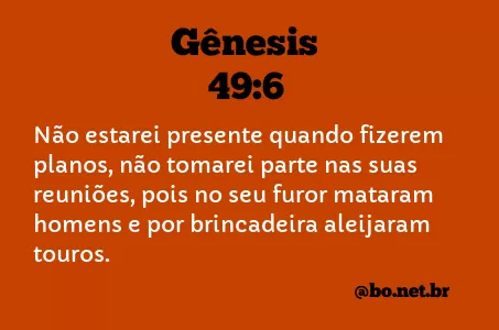 Gênesis 49:6 NTLH