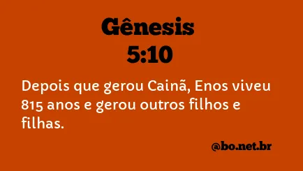 GÊNESIS 5:10 NVI NOVA VERSÃO INTERNACIONAL