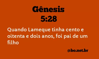 Gênesis 5:28 NTLH