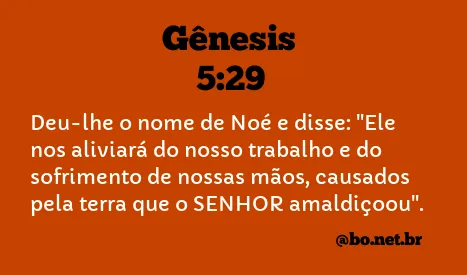 GÊNESIS 5:29 NVI NOVA VERSÃO INTERNACIONAL