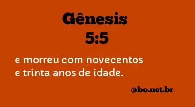 Gênesis 5:5 NTLH