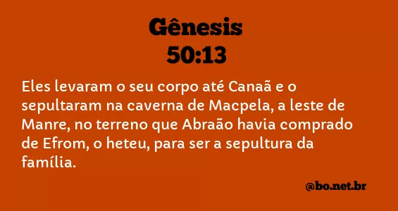 Gênesis 50:13 NTLH