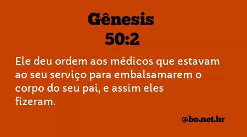 Gênesis 50:2 NTLH