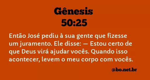 Gênesis 50:25 NTLH