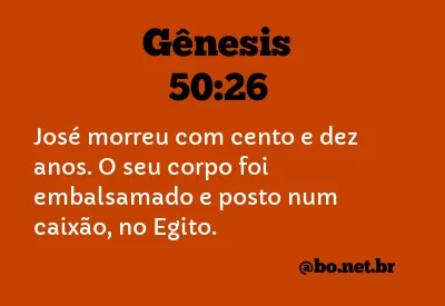 Gênesis 50:26 NTLH