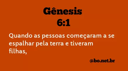 Gênesis 6:1 NTLH