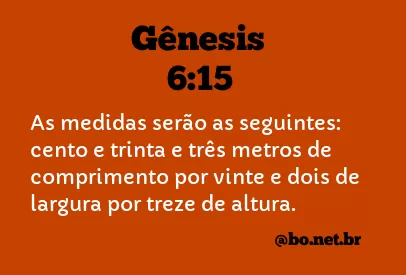 Gênesis 6:15 NTLH