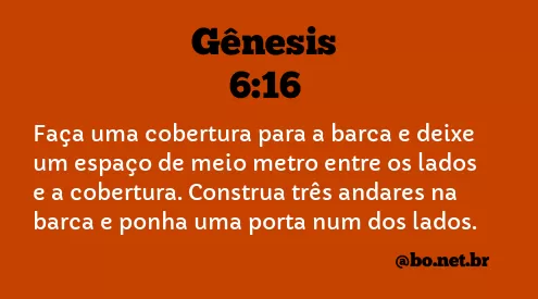 Gênesis 6:16 NTLH