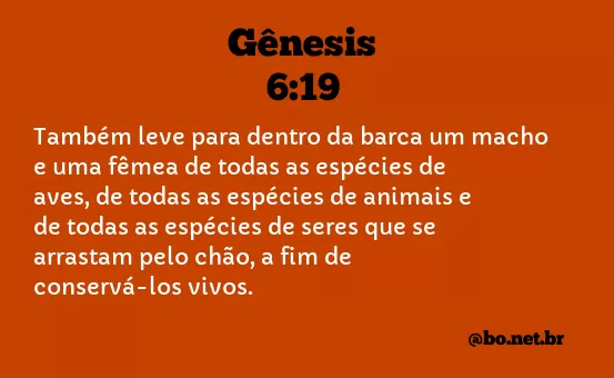 Gênesis 6:19 NTLH