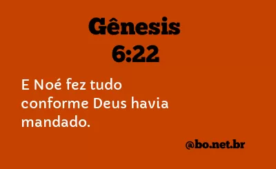 Gênesis 6:22 NTLH