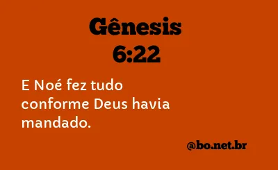 Gênesis 6:22 NTLH