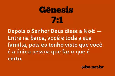 Gênesis 7:1 NTLH
