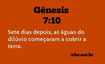 Gênesis 7:10 NTLH
