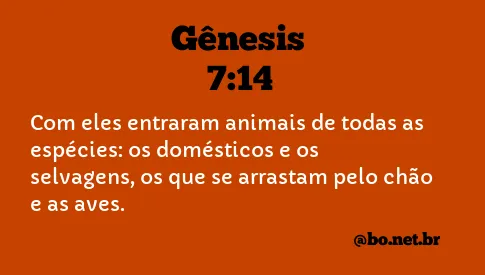 Gênesis 7:14 NTLH