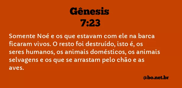 Gênesis 7:23 NTLH