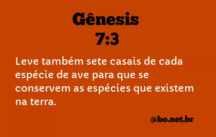 Gênesis 7:3 NTLH