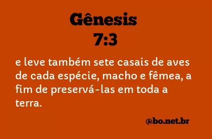 GÊNESIS 7:3 NVI NOVA VERSÃO INTERNACIONAL