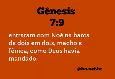 Gênesis 7:9 NTLH