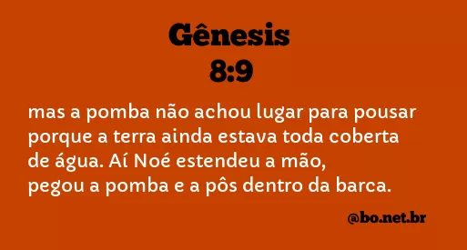Gênesis 8:9 NTLH