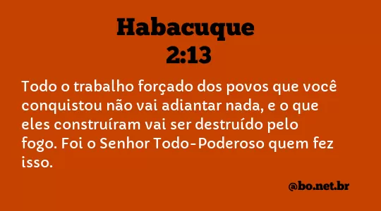 Habacuque 2:13 NTLH