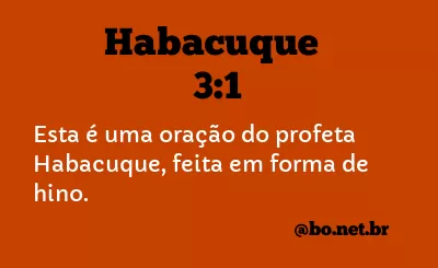 Habacuque 3:1 NTLH