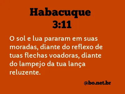 HABACUQUE 3:11 NVI NOVA VERSÃO INTERNACIONAL