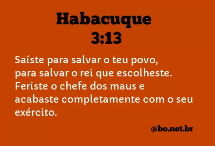 Habacuque 3:13 NTLH