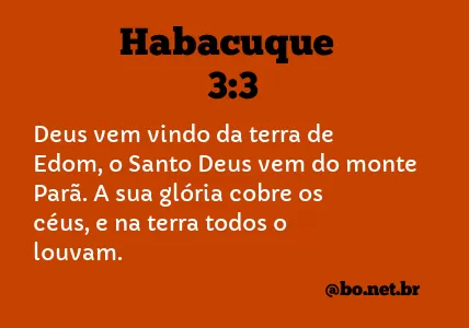 Habacuque 3:3 NTLH