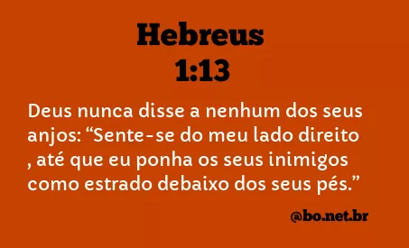 Hebreus 1:13 NTLH