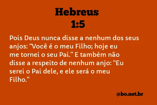 Hebreus 1:5 NTLH