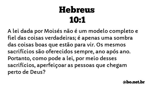 Hebreus 10:1 NTLH