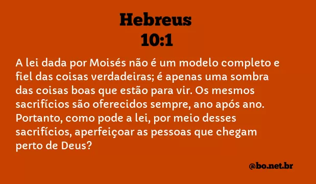 Hebreus 10:1 NTLH