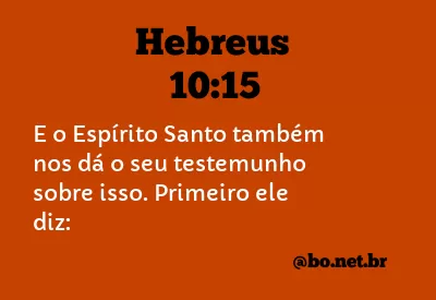 Hebreus 10:15 NTLH
