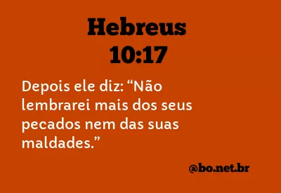 Hebreus 10:17 NTLH