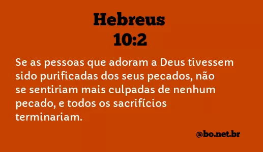 Hebreus 10:2 NTLH