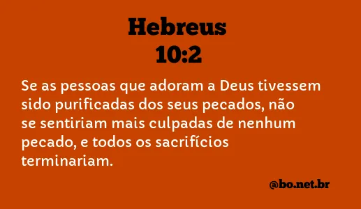 Hebreus 10:2 NTLH