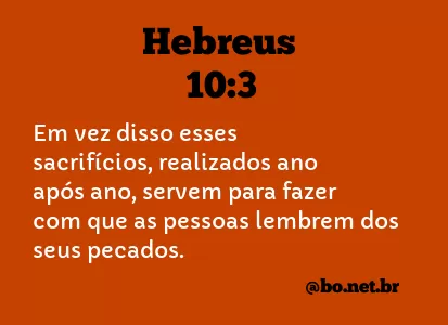 Hebreus 10:3 NTLH