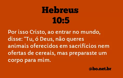 Hebreus 10:5 NTLH